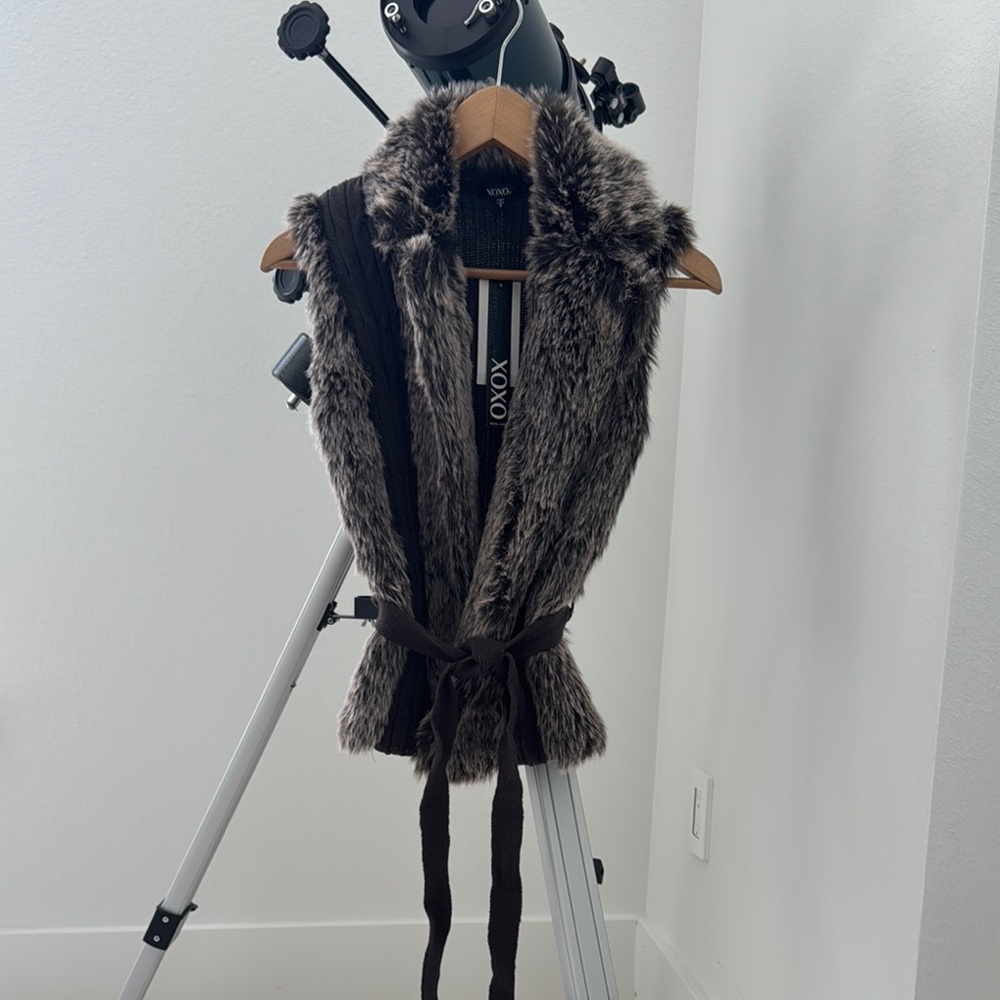 XOXO Faux Fur Vest with Belt